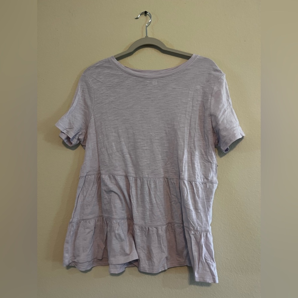 Time and Tru Light Lavender Tiered Blouse